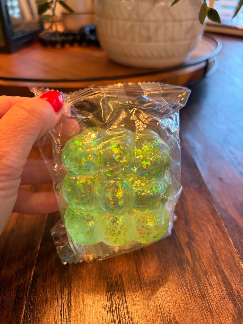 Bubble green glitter squishy cube - brand new